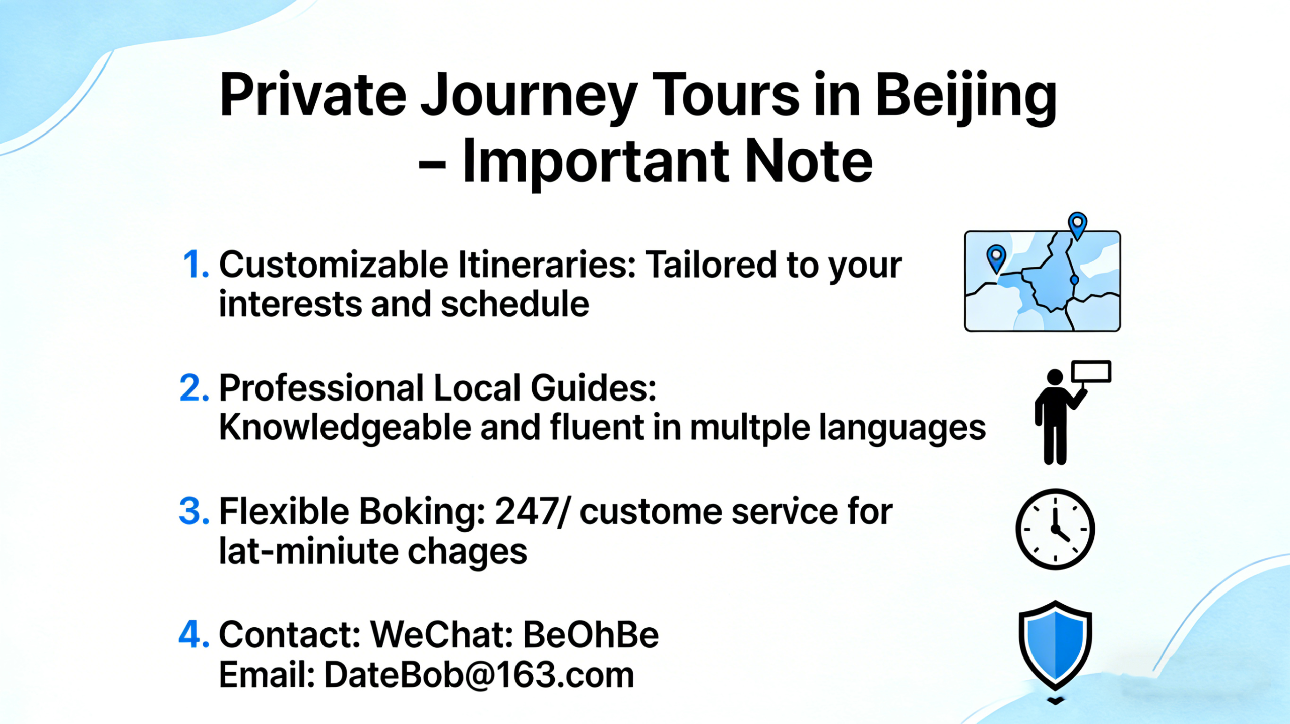 Private Journey Tours in Beijing – Important Note